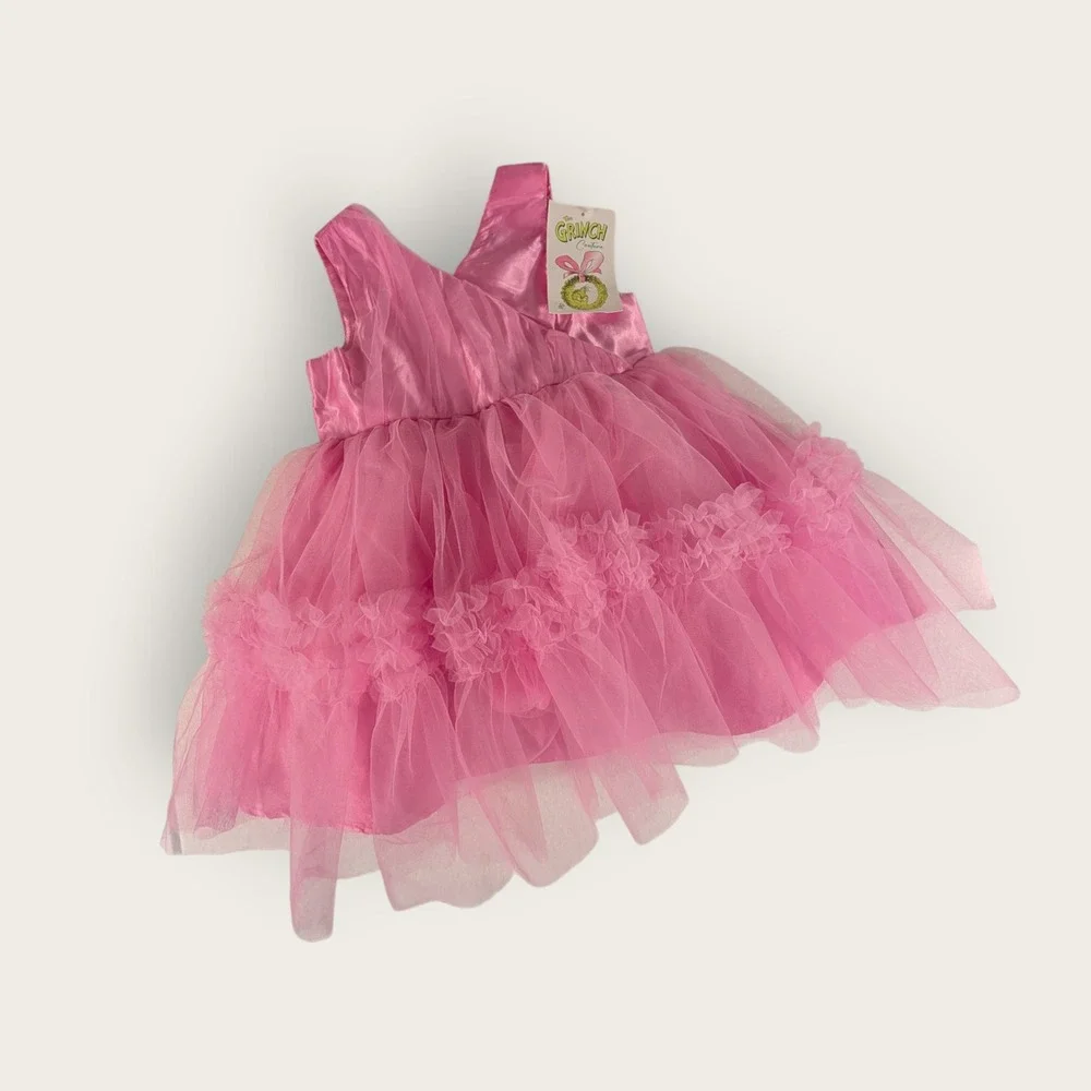 The Grinch Dr Seuss Pink Cindy Lou Who Tulle Party Dress Girls 3T New